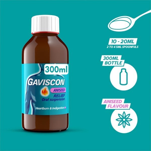 DNR Gaviscon Liquid Heartburn & Indigestion Aniseed 300ml