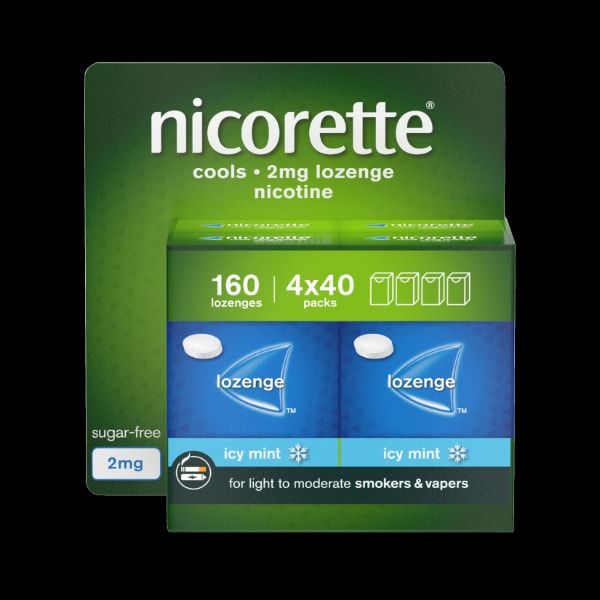 Nicorette Cools 2Mg Icy Mint Lozenges 160S (Stop Smoking)