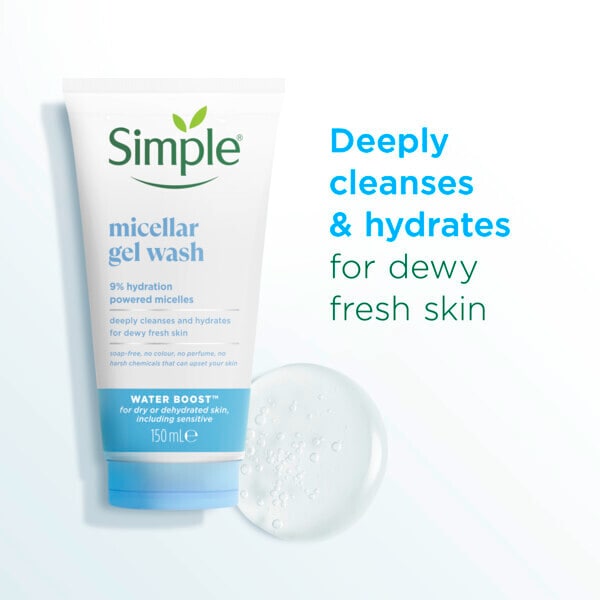 Simple Water Boost Micellar Facial Gel Facial Wash Cleanser