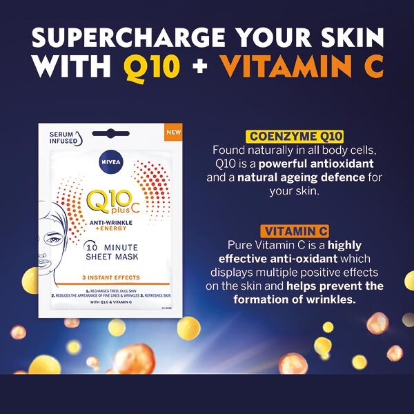 NIVEA Q10 Energy Instant Recharge Face Sheet Mask - 1 sheet