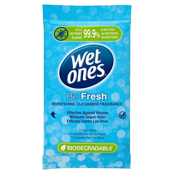 Wet Ones Antibacterial Biodegradable Hand Wipes x12