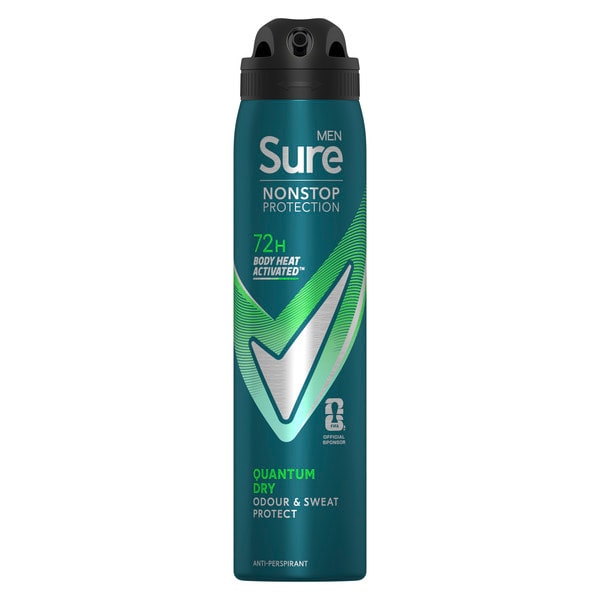 Sure Men Nonstop Protection Quantum Dry Anti-Perspirant Aerosol 250 ml