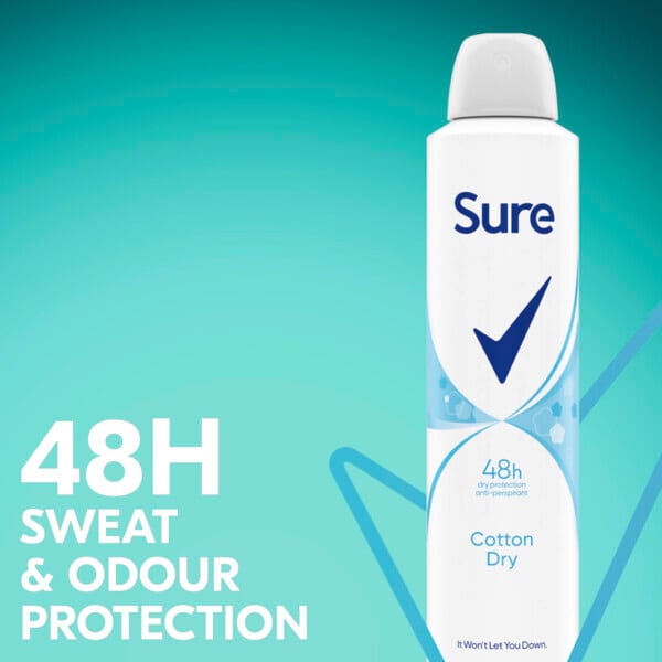 Sure cotton dry Anti-perspirant Aerosol 250ml