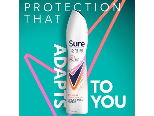 Sure Nonstop Protection Energise Anti-Perspirant Aerosol 250 ml