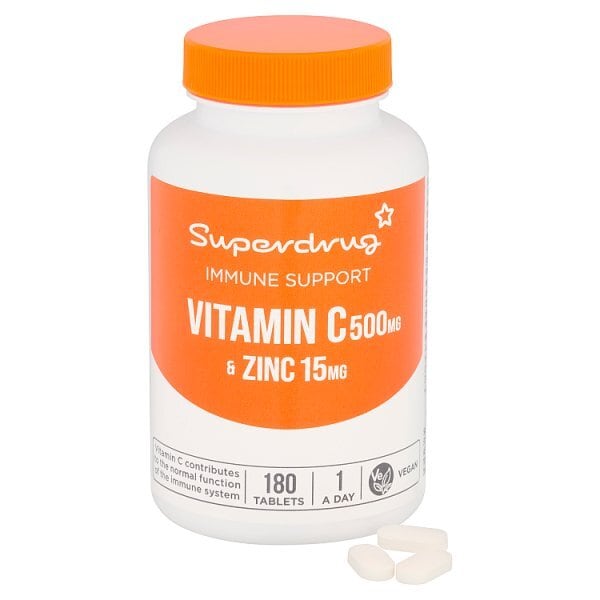 Superdrug Vitamin C 1000mg & Zinc 15mg 180s