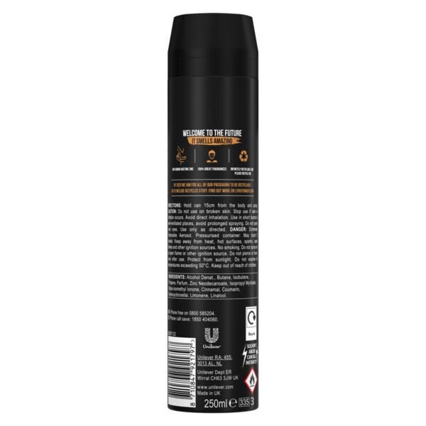 Lynx Men Leather & Cookies Bodyspray Deodorant Aerosol 250ml