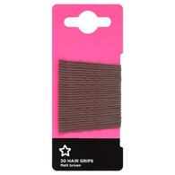 Superdrug 4.5cm Hair Grips Matt Brown x 30