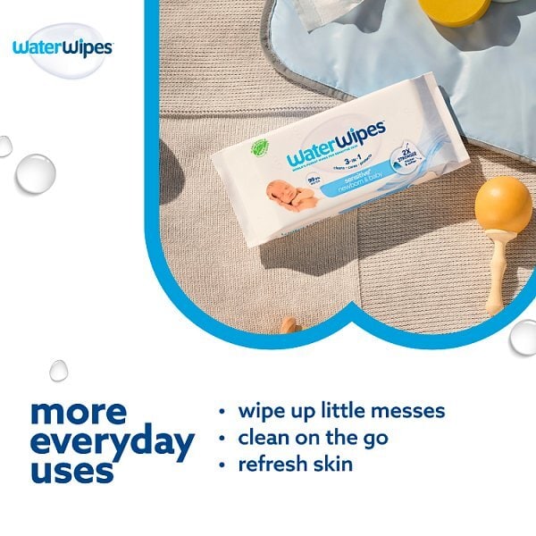 Waterwipes Sensitive Newborn Biodegradable Baby Wipes 4 Pk