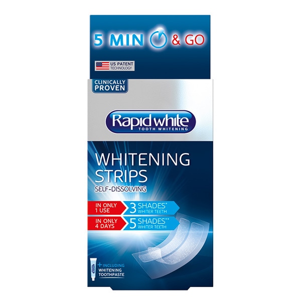 Rapid White 5-Minute Whitening Strips Self-Dissolving