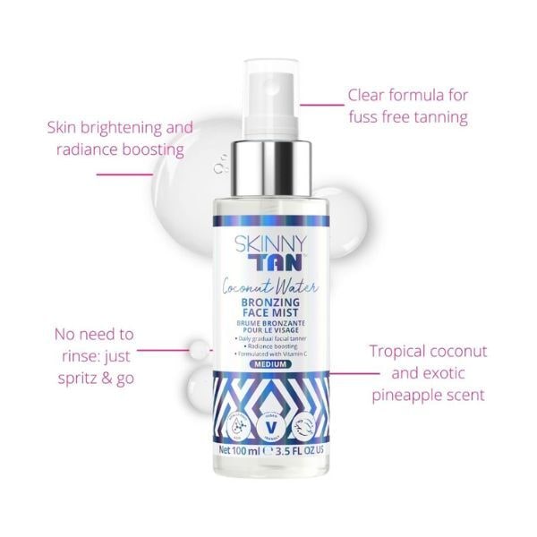 Skinny Tan Coconut Water Bronzing Face Mist Ha+Vit C 100Ml