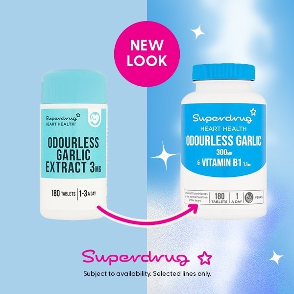 Superdrug Odourless Garlic 300mg + B1 Thiamin 180s