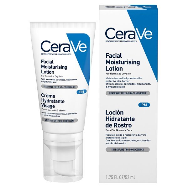 CeraVe PM Facial Moisturising Lotion Normal to Dry Skin 52ml