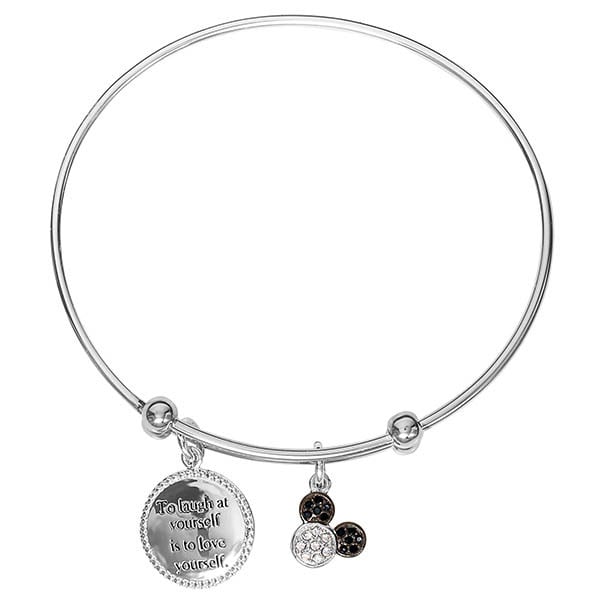 DNR Disney Mickey Mouse Silver Plated Adjustable Charm Bangle