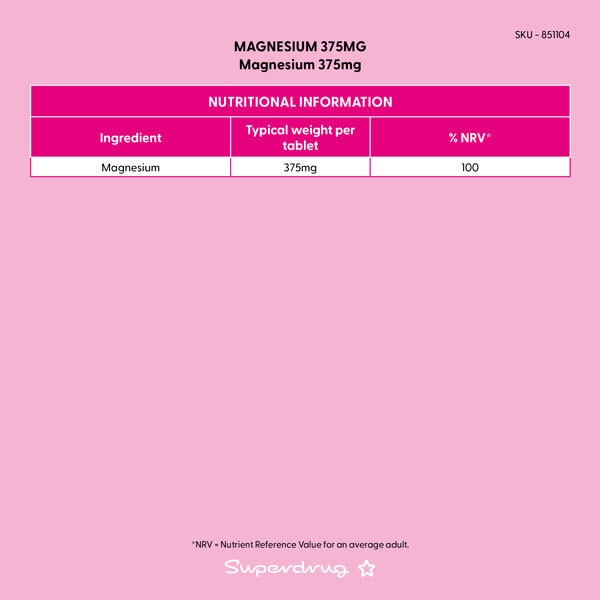 Superdrug Magnesium Oxide 375mg 60s