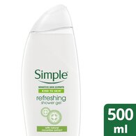 Simple Kind to Skin Refreshing Shower Gel 500ml
