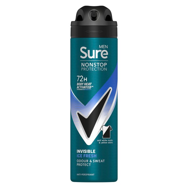 Sure Men Nonstop Invisible Ice Fresh Anti-Perspirant Aerosol 150 ml
