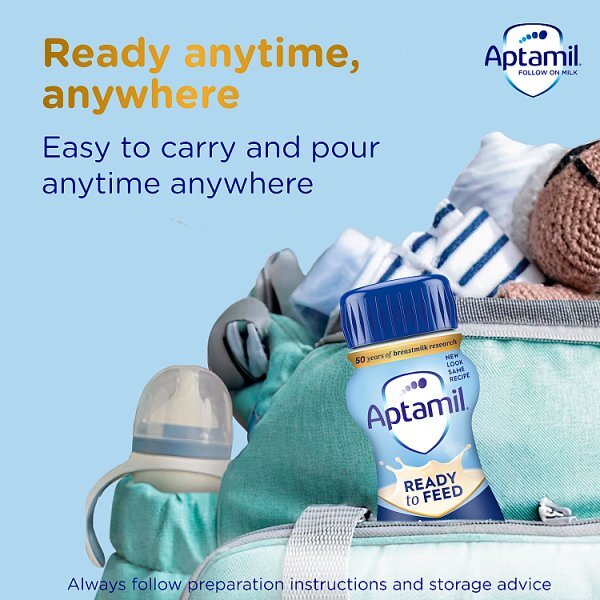 Aptamil 2 Follow On Baby Milk Formula Liquid 6-12 Mths 200ml
