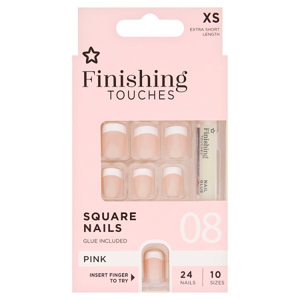 Superdrug Finishing Touches Fake Nails Extra Short Pink