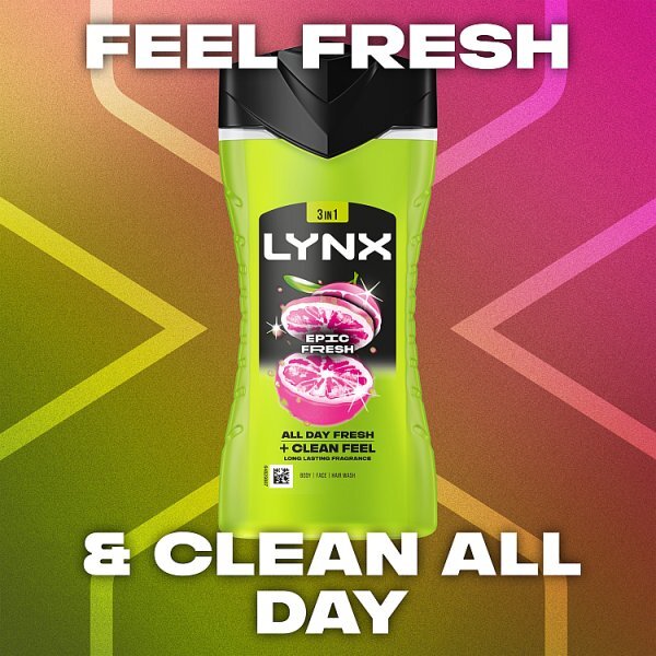 Lynx 3-In-1 Body Wash Shower Gel Epic Fresh 225ml
