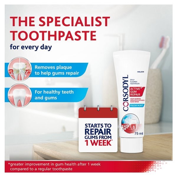 Corsodyl Active Gum Repair Toothpaste 75Ml