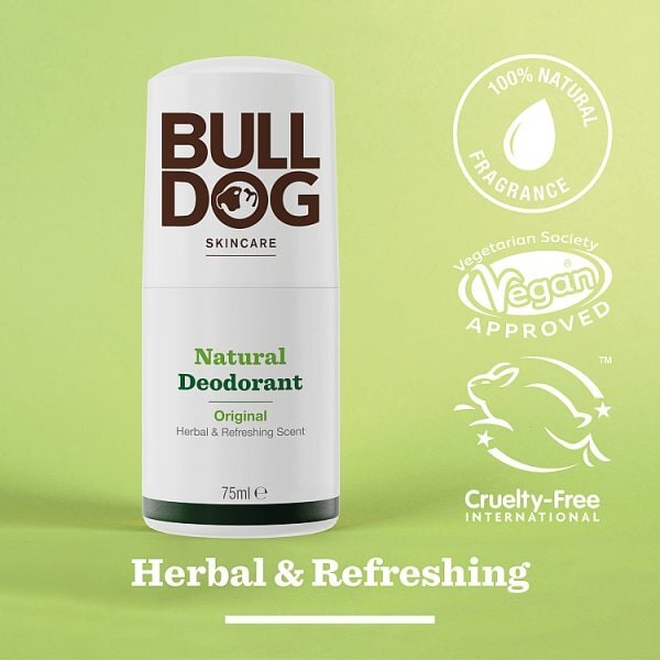Bulldog Original Natural Roll On Deodorant For Men 75ml