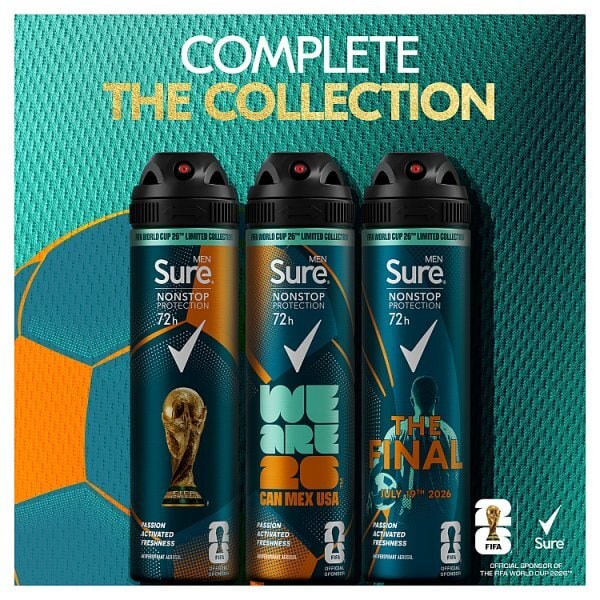Sure Men Nonstop Protection Cobalt Dry Anti-Perspirant Aerosol 250Ml