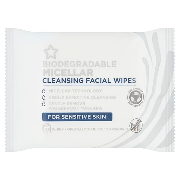 Superdrug Biodegradable Micellar Facial Wipes x25