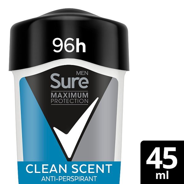 Sure Men Maximum Protection Clean Scent Anti-Perspirant Cream 45 ml