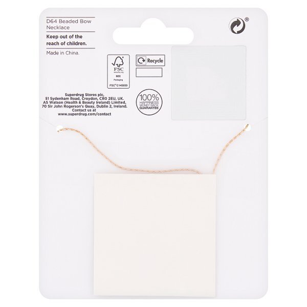 Superdrug Beaded Bow Necklace