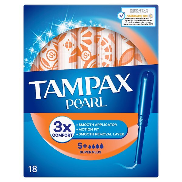 Tampax Pearl Super Plus Tampons With Applicator x18