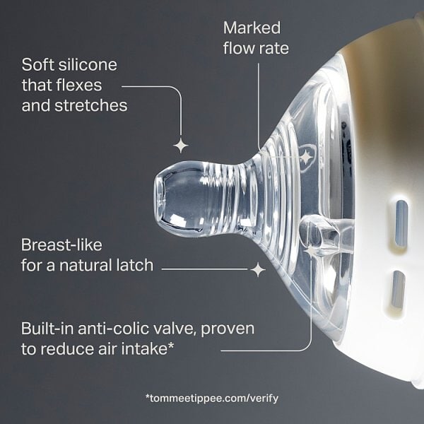 Tommee Tippee Closer To Nature Bottle Teats, Fast Flow, 6M