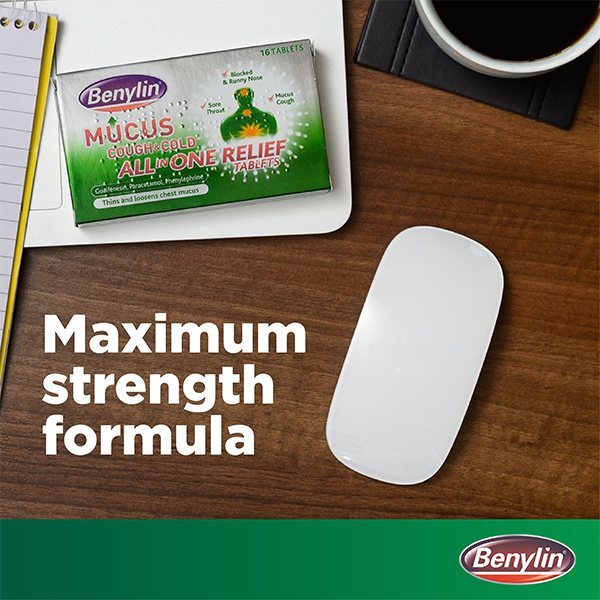 Benylin Mucus Cough & Cold All In One Tablets 16s