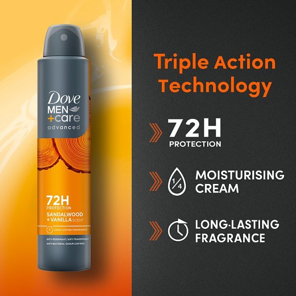 Dove Men+Care Sandalwood + Vanilla Anti-Perspirant Aerosol 200ml