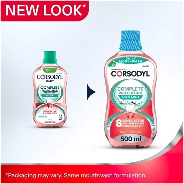 Corsodyl Complete Protection Mild Mint Mouthwash 500ml