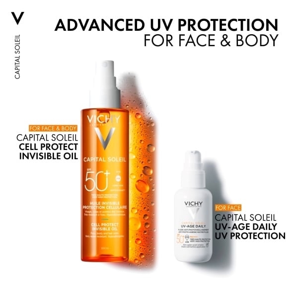 Vichy Capital Soliel Cell Protect Oil Spf50 Body 200Ml