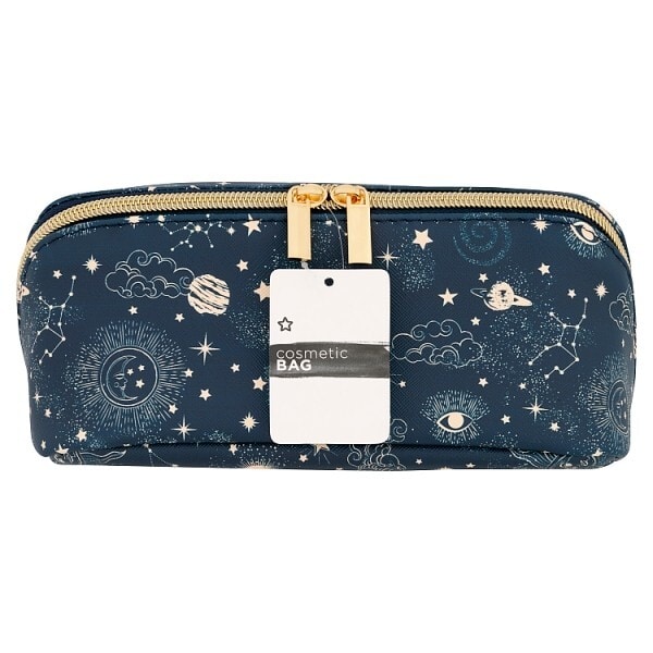 Superdrug Navy Stars Expandable Cosmetic Bag