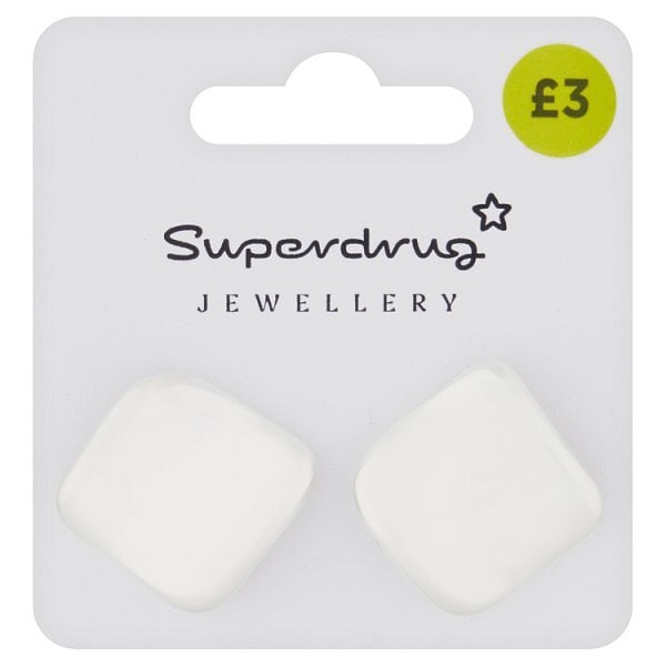Superdrug Silver Tone Square Stud Earrings