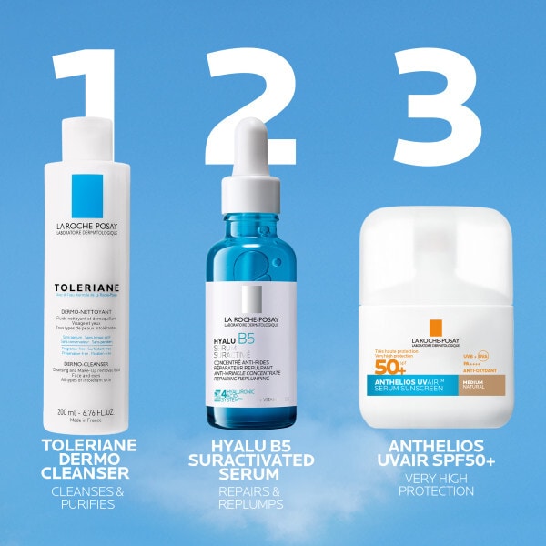 La Roche Posay Anthelios UVAir Serum Sunscreen SPF50+, shade: medium, with Hyaluronic Acid, Niacinamide & Vitamin E, for all skin types, 50ml