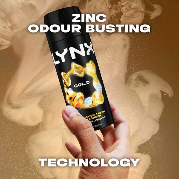 DNR Lynx Deodorant Bodyspray Aerosol Gold 150ml