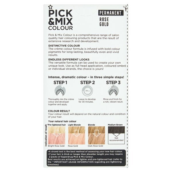 Superdrug Pick & Mix Rose Gold Permanent Colour Hair Dye