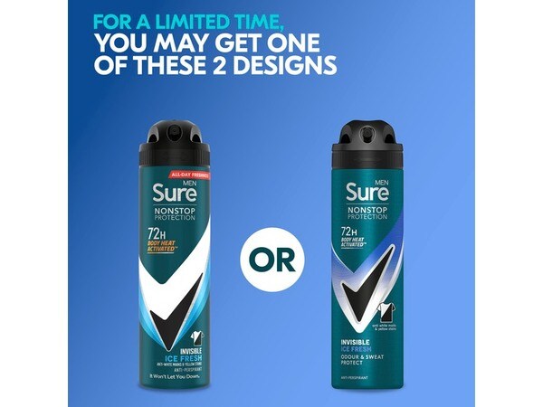 Sure Men Nonstop Invisible Ice Fresh Anti-Perspirant Aerosol 150 ml
