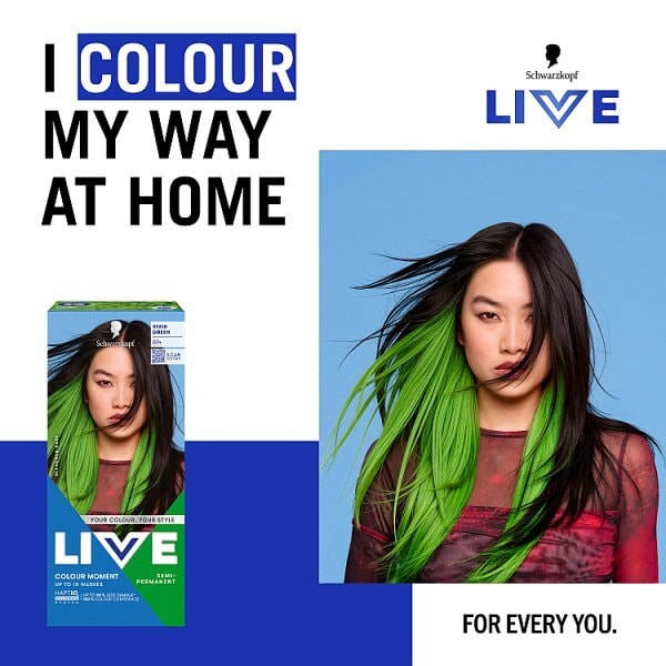 Schwarzkopf LIVE 024 Vivid Green Semi-Permanent Hair Dye