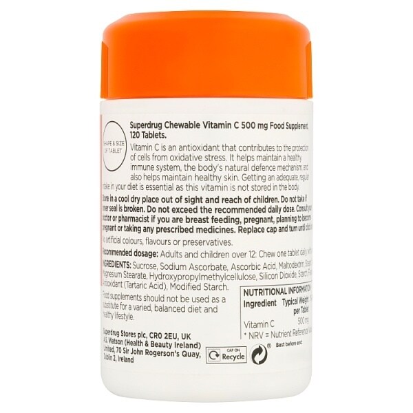 Superdrug Chewable Vitamin C 500mg 120 Pack