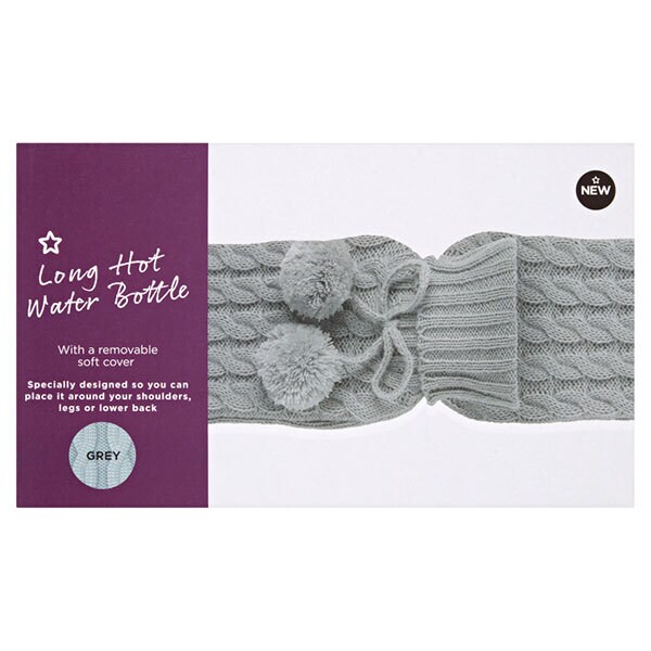 DNR Superdrug Long Hot Water Bottle & Cable Knit Cover
