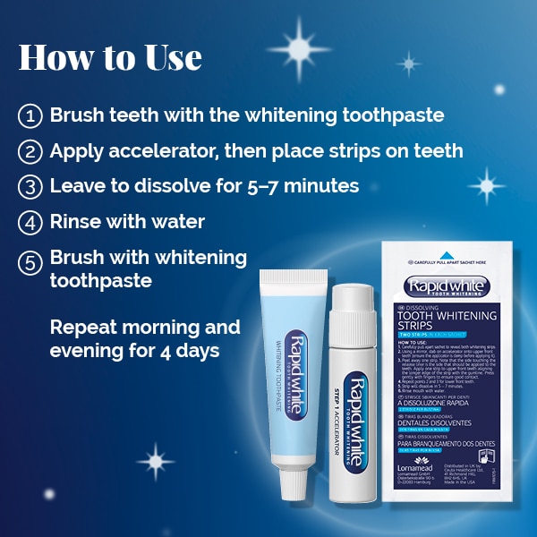 Rapid White 5-Minute Whitening Strips Self-Dissolving