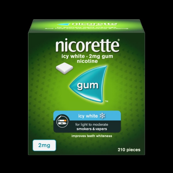 Nicorette Icy White 2mg Nicotine Gum 210s (Stop Smoking)