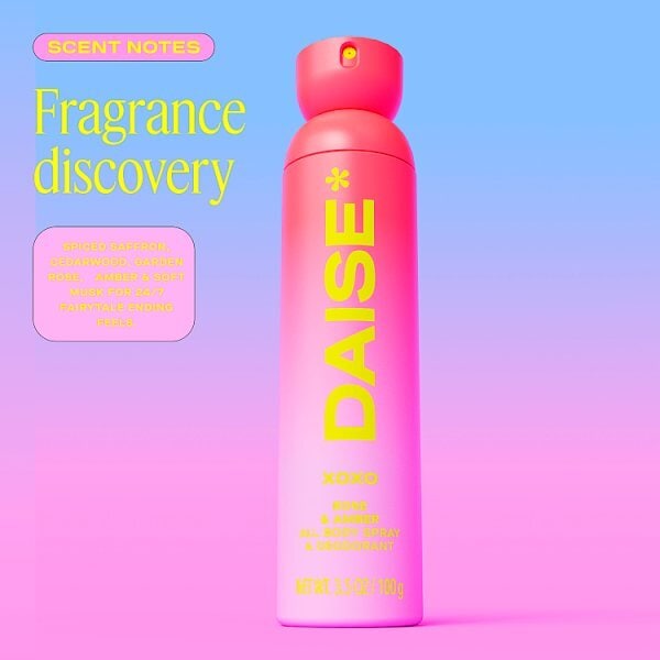 Daise All Body Spray & Deodorant Xoxo Rose & Amber 120 Ml