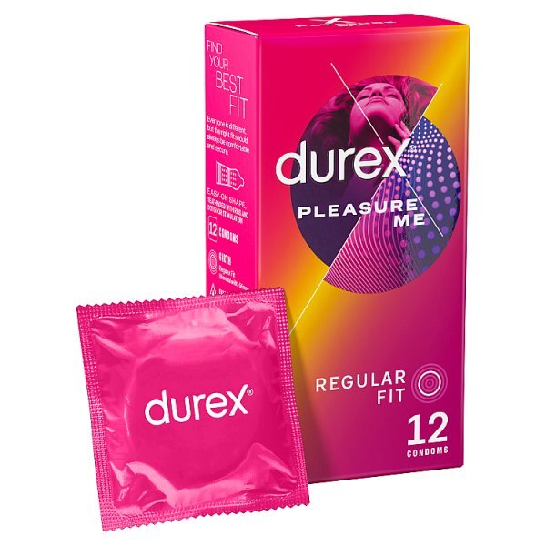 Durex Pleasure Me Ribbed Regular Fit Condoms Pack of 12