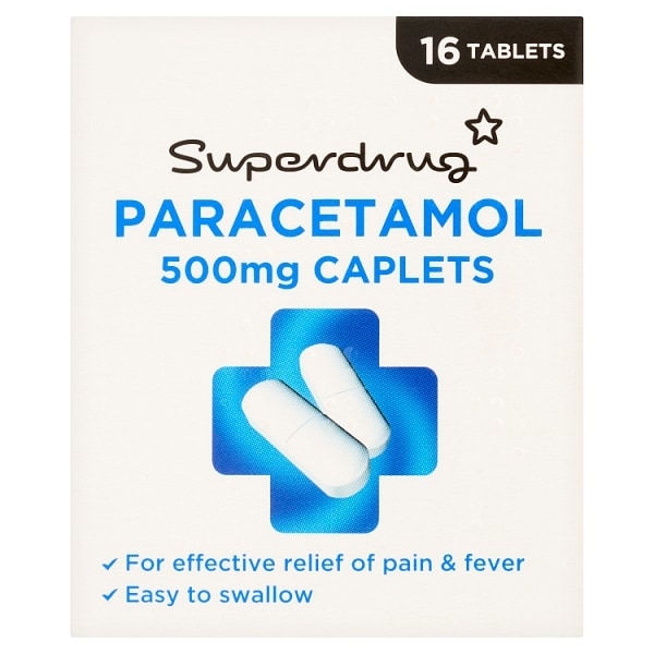 Superdrug Paracetamol 500mg Caplets X 16