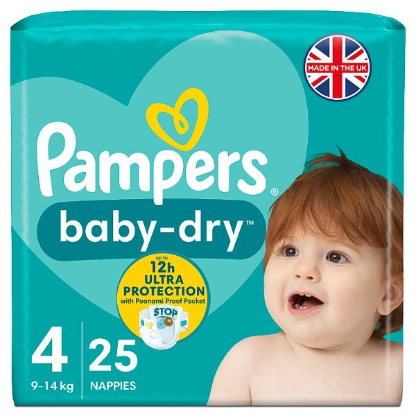 Pampers Baby-Dry Size 4 Nappies Carry Pack x25